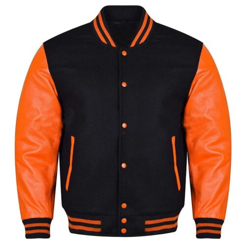 Varsity Jacket - Black Orange